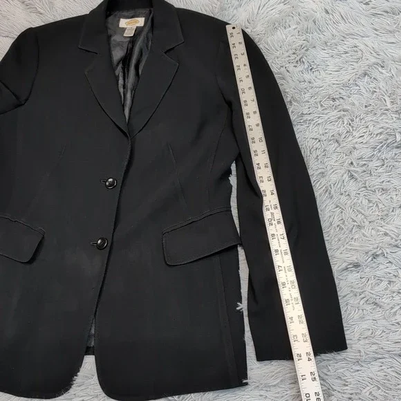 Vintage Talbots Jacket Womens 8 Black Blazer Preppy Career Comfort Pockets - Picture 5 of 10